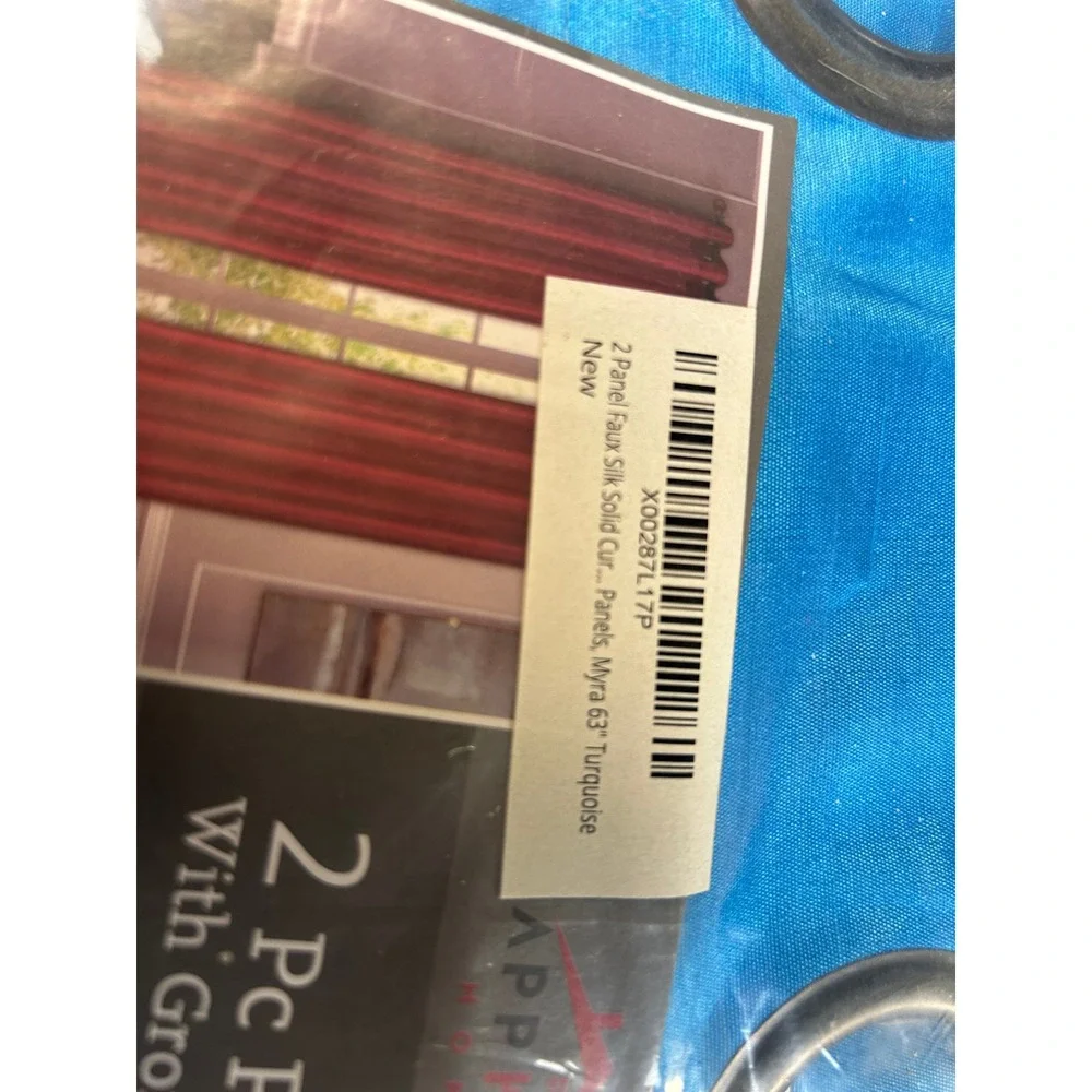 Sapphire Home Myra Faux Silk Turquoise Curtain Panels 2pc Grommet 54x63